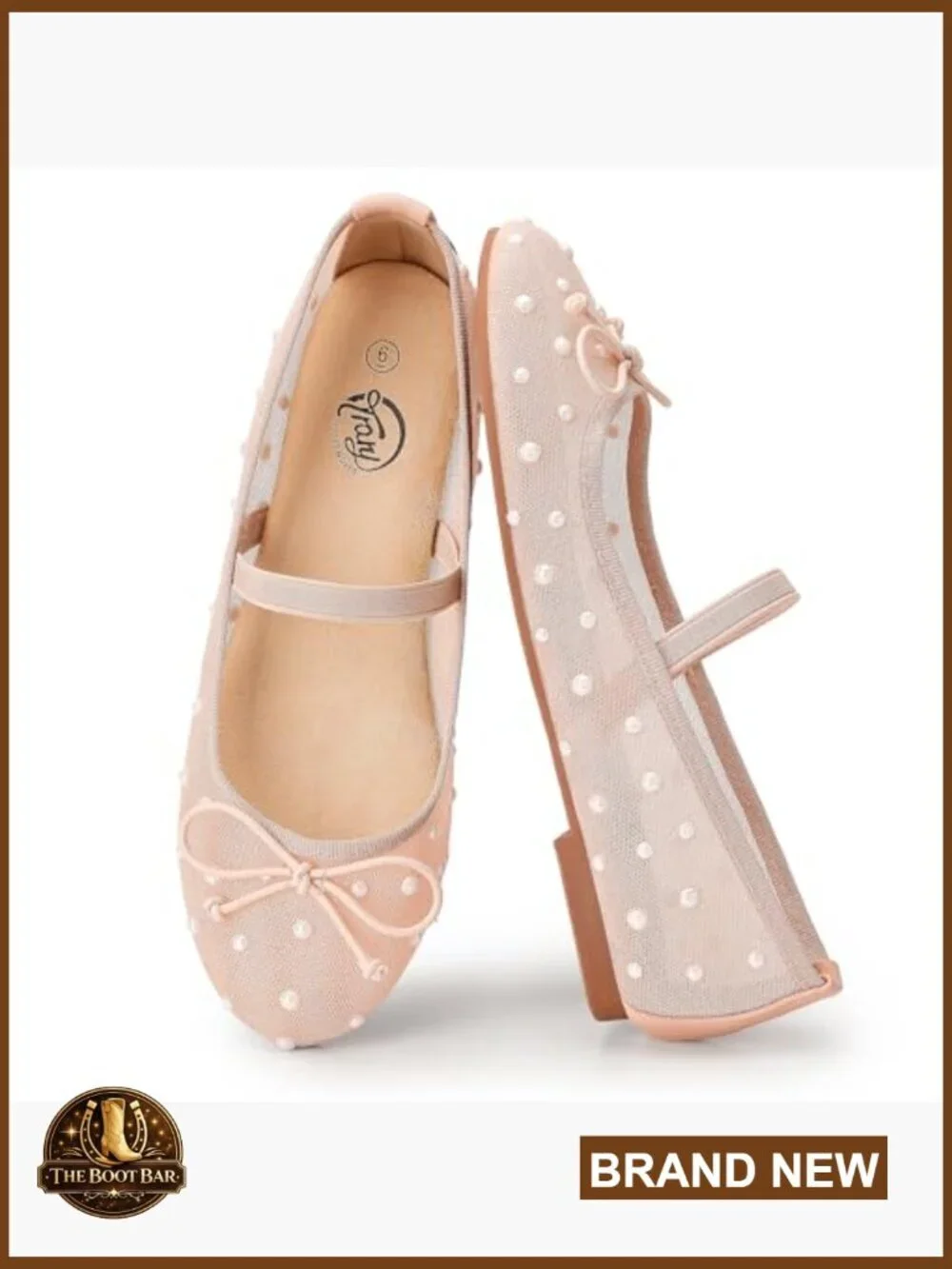Round Toe Ballet Flats with Elastic Strap Bowknot Comfortable Dress Shoes